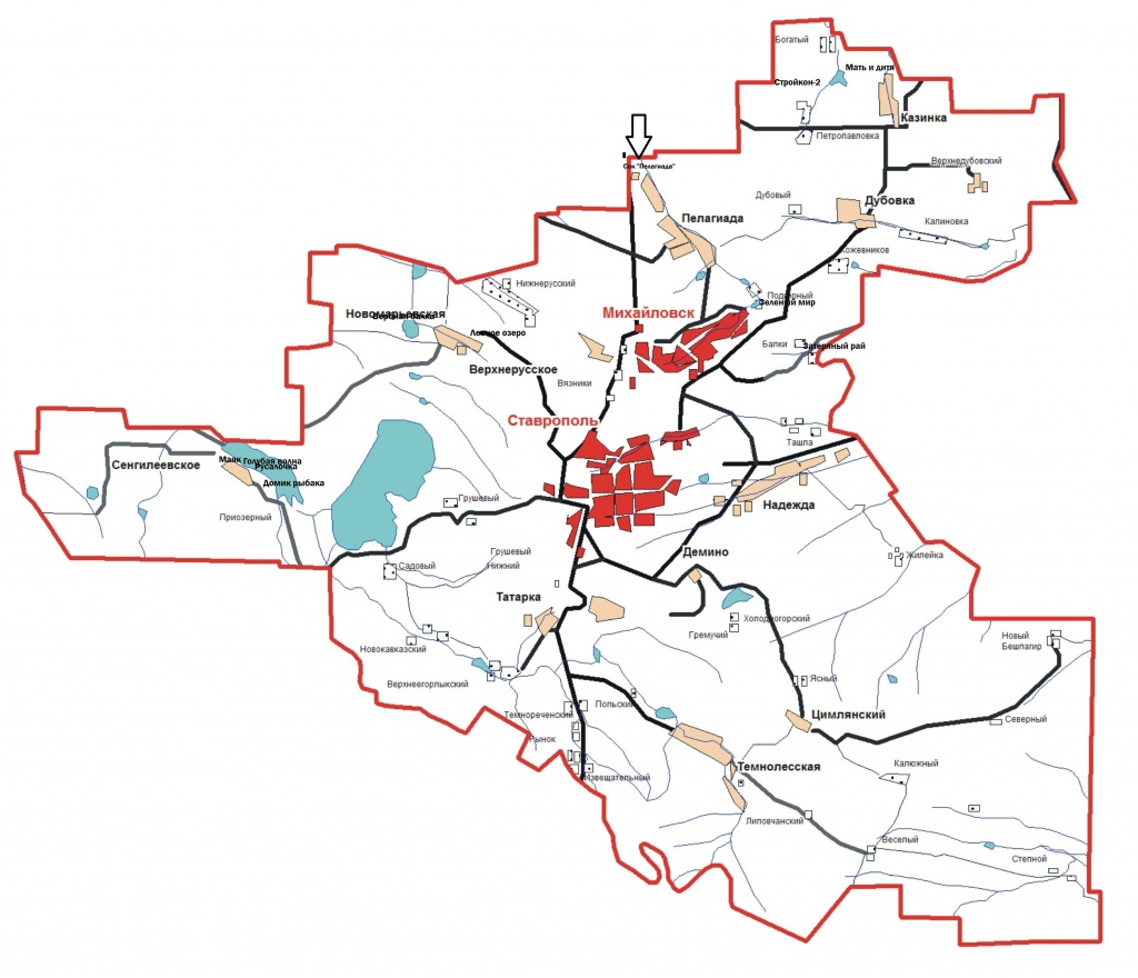 карта Шпаковского округа.